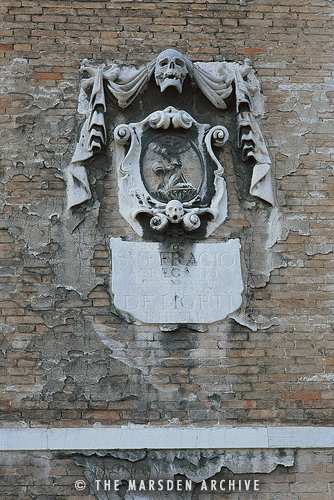 Coat-of-arms on the façade of the Church of San Geremia, the Grand Canal, Venice, Italy (MA-VE-155)