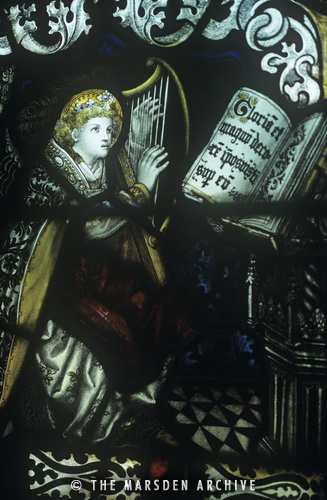 Detail from stained glass window, All Saints Church, Bishop Burton, Yorkshire, England (MA-SG-011)