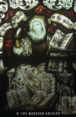 Detail from stained glass window, All Saints Church, Bishop Burton, Yorkshire, England (MA-SG-014)