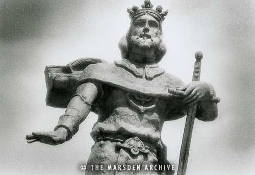 Statue of Basarab I (1310-1352), Curtea de Arges, Transylvania, Romania (MA-RO-007)
