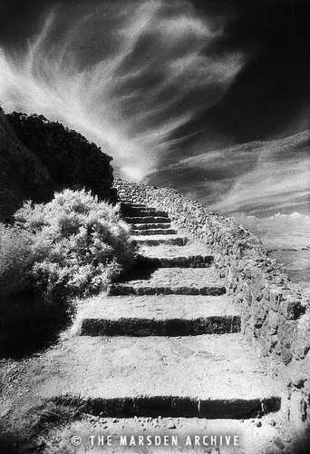 Steps up to Queribus Castle, Languedoc, France (MA-C-501)